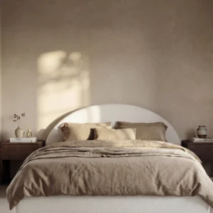 Elodie Off White Boucle Bed with Arch Headboard