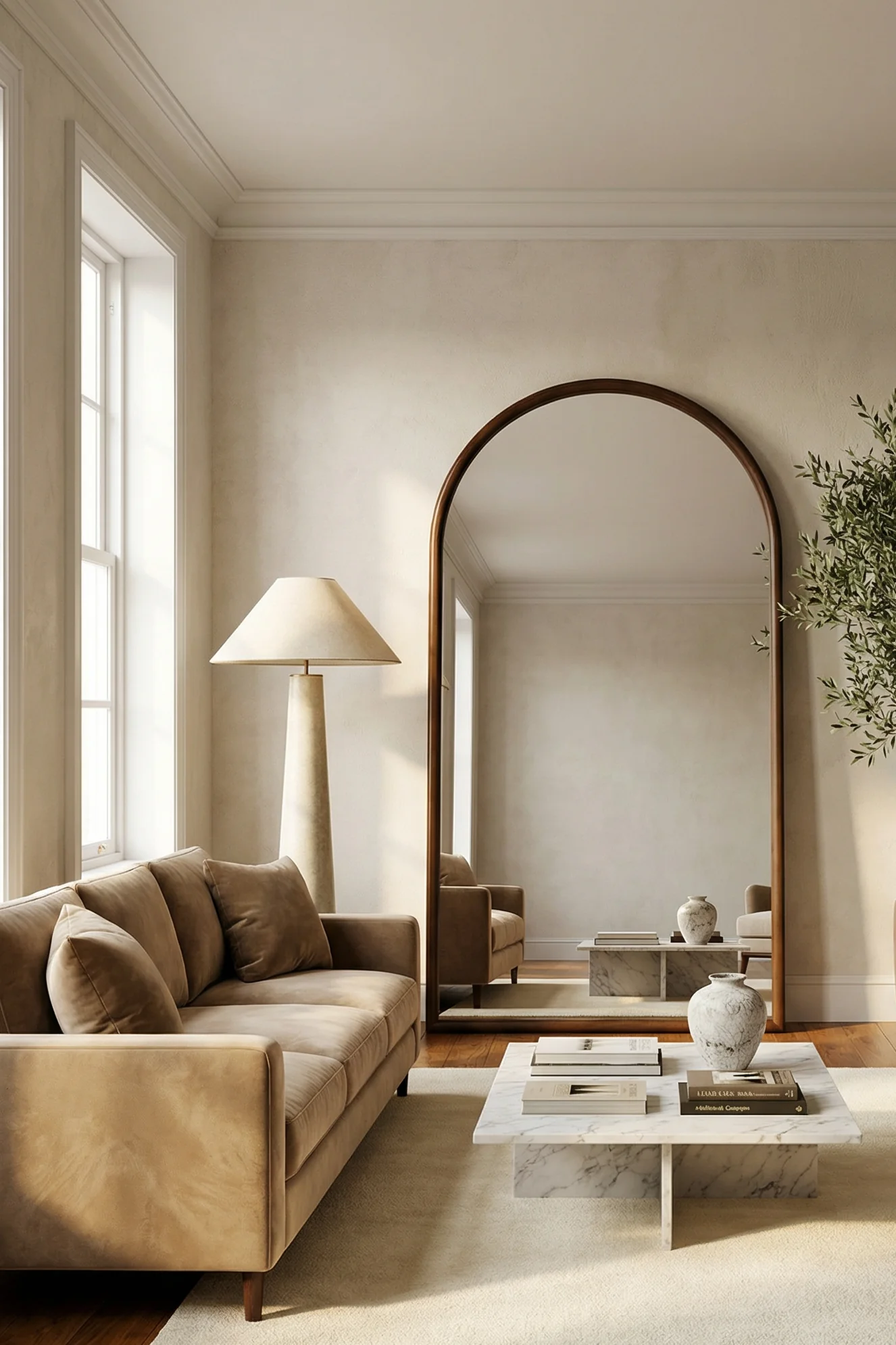 Sycamore XL Wood Arch Mirror (210X120 CM) - Image 3